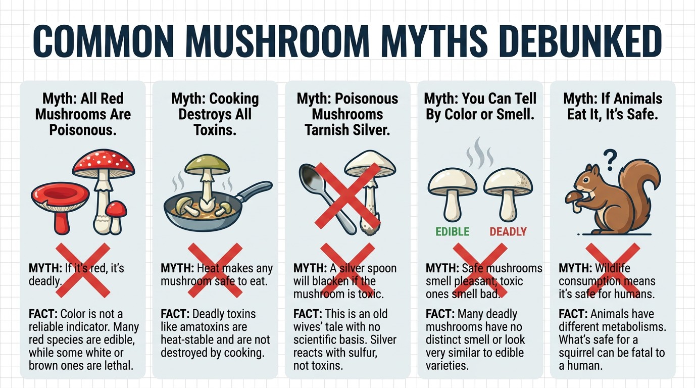 Common Myths About Identifying Poisonous Mushrooms — Debunked